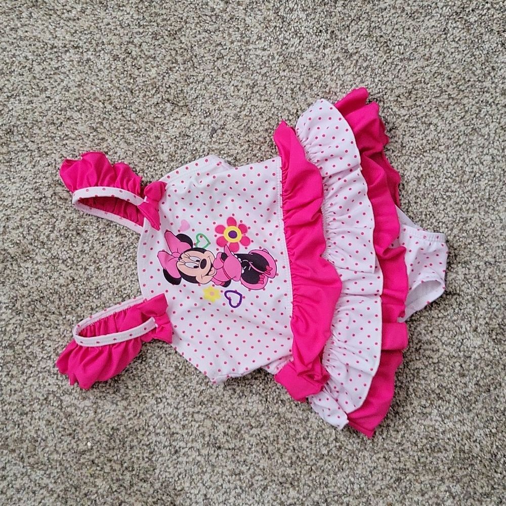 Disney store minnie mouse girls one piece swimsuit